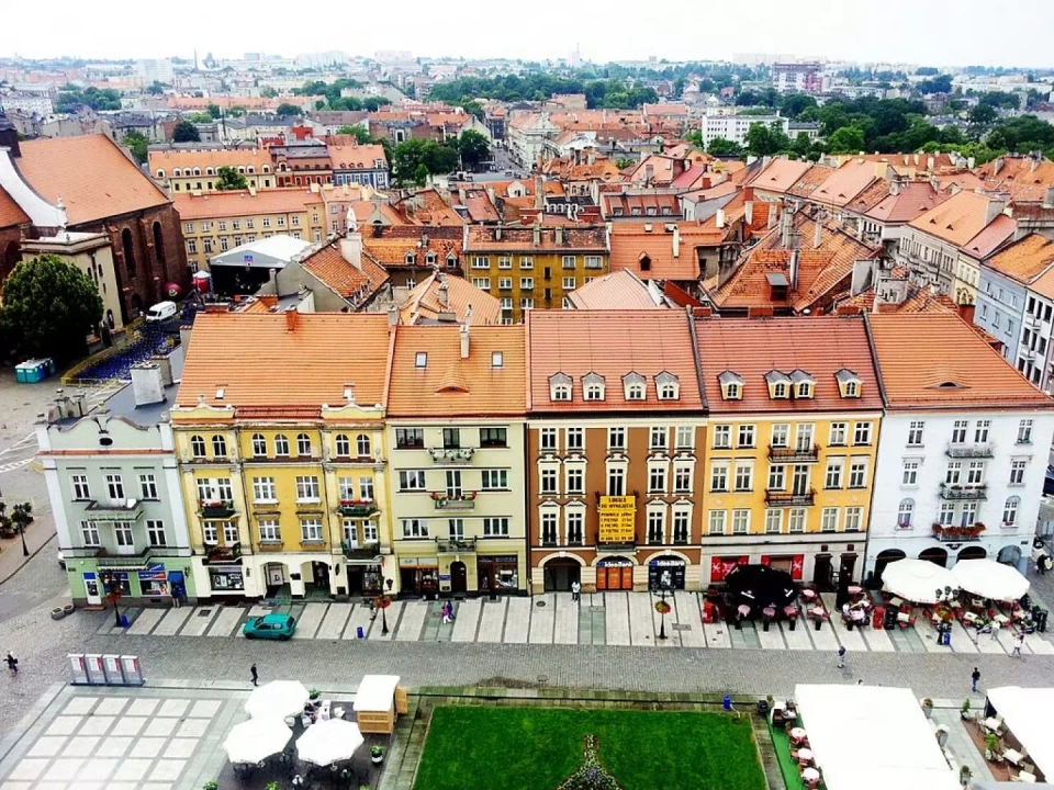 Widok na Kalisz z wieży ratusza