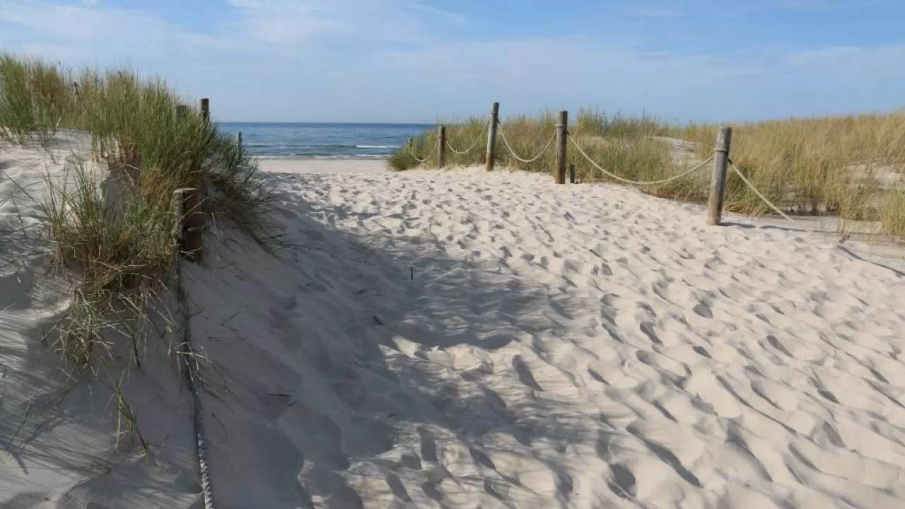 Słowiński Park Narodowy - wejście na plażę przez wydmy